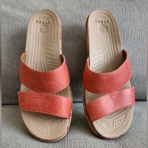 Croc wedge sandals